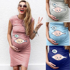 Cartoon Baby Face Pregnancy Dress