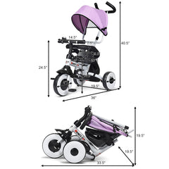 4 in 1 Steer Stroller Tricycle