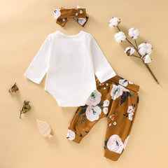 3 Pcs  Baby Girl Flowers Set