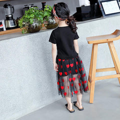 Girls Heart T-Shirt + Skirt