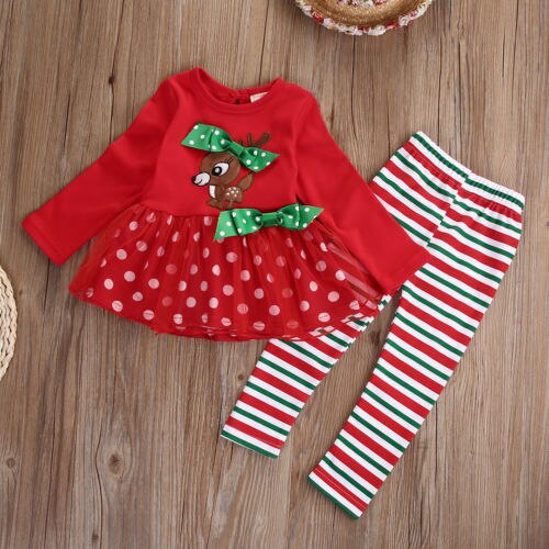 Baby Girls  Deer Tops + Pants Outfit