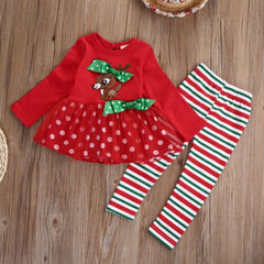 Baby Girls  Deer Tops + Pants Outfit