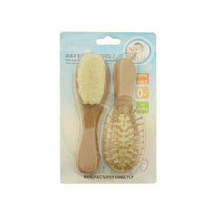 2 Pcs Baby Wooden Hairbrush