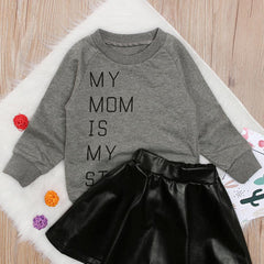 "MY MOM IS MY STYLIST" 2 Pcs Girls Short + Skirt