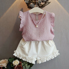 2 Pcs Girls Summer Suit