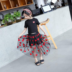 Girls Heart T-Shirt + Skirt