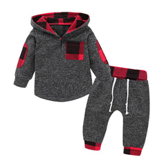 2Pcs Baby Unisex Clothes  Hooded Sweatshirts +Pants