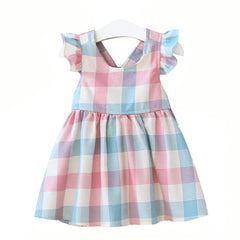 Girls Plaid Summer Dress