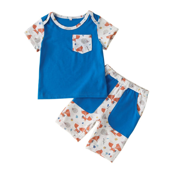 2 Pcs Boys T-shirt +  Short Summer Set