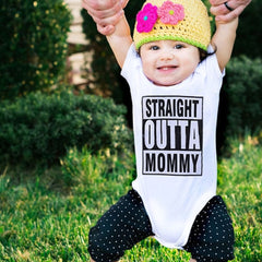 "STRAIGHT OUTTA MOMMY" Summer Baby Bodysuit