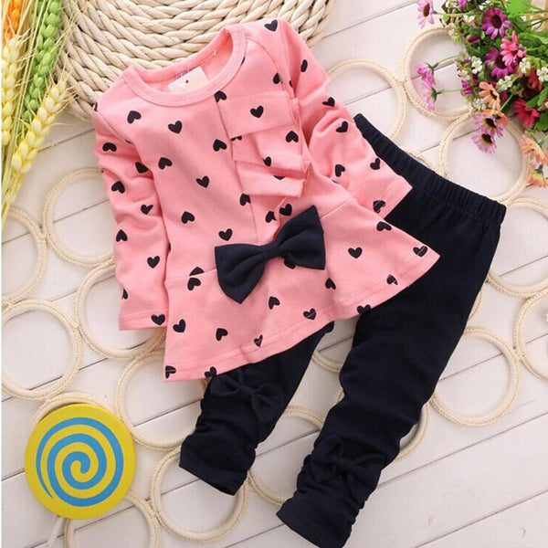 2 Pcs/set Girls Shirt + Pants Suit