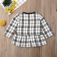 0-6 Years 2Pcs  Girls Plaids Coat Tops + Dress