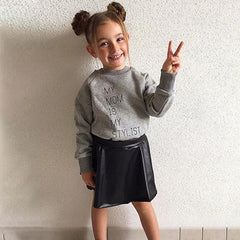 "MY MOM IS MY STYLIST" 2 Pcs Girls Short + Skirt