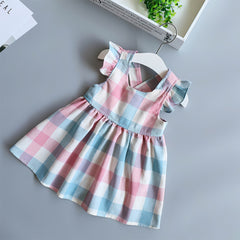 Girls Plaid Summer Dress