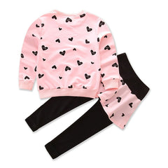 Girls Heart Tops + Culottes Leggings