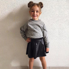 "MY MOM IS MY STYLIST" 2 Pcs Girls Short + Skirt