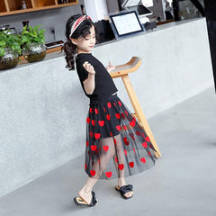 Girls Heart T-Shirt + Skirt