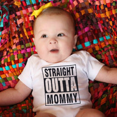 "STRAIGHT OUTTA MOMMY" Summer Baby Bodysuit