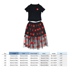 Girls Heart T-Shirt + Skirt