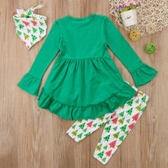 Christmas Baby Girls Tops + Pants + Headband