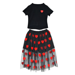 Girls Heart T-Shirt + Skirt