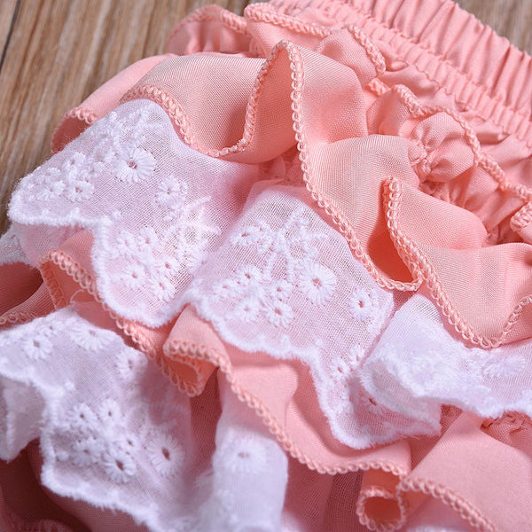 Baby Girl Spring/Summer Flower Dress+Bowknot Headband+Underwear