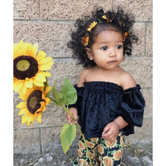 1-6T Baby Girls Off Shoulder + Sunflower Pants