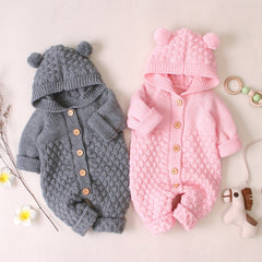 Bear Hooded Baby Jumpsuit