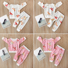 2pcs 9M-4T Baby Girls Fox Jumper + Pants