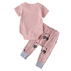 2 Pcs "MAMAS GIRL" Baby Girl Romper + Pants Suit