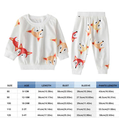 2pcs 9M-4T Baby Girls Fox Jumper + Pants