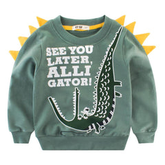 Boys Animal Text Tops