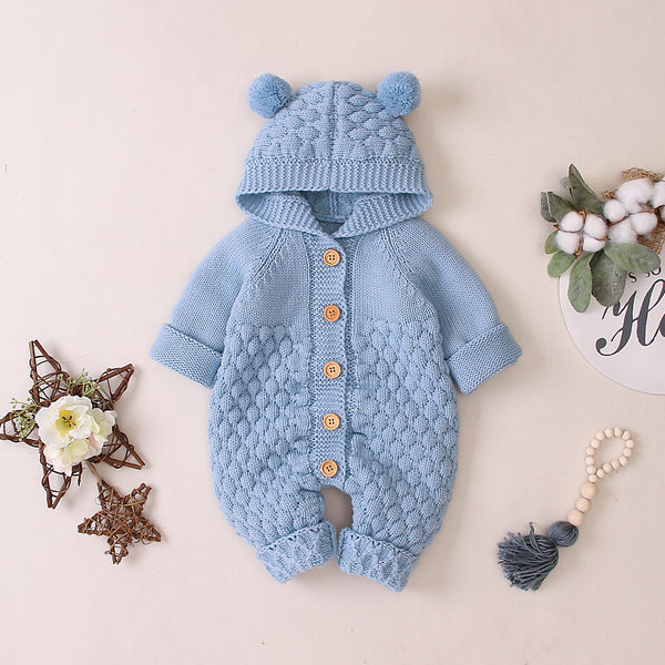 Bear Hooded Baby Jumpsuit