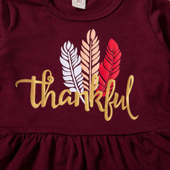 1- 6 Years Girls Thanksgiving Dress Tops + Ruffle Pants