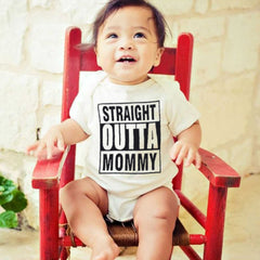 "STRAIGHT OUTTA MOMMY" Summer Baby Bodysuit