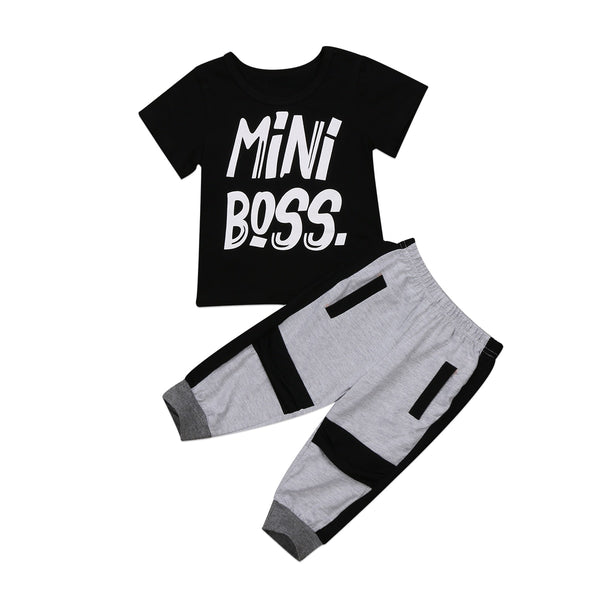 1-6 Years "MINI BOSS" Boys T-shirts + Pants