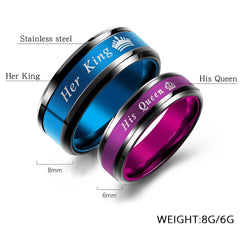 Her King His Queen Couple Rings