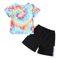 Baby Dye Letter T-shirt + Shorts Set