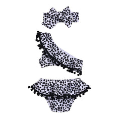 3 Pcs Girls Leopard Swimsuit