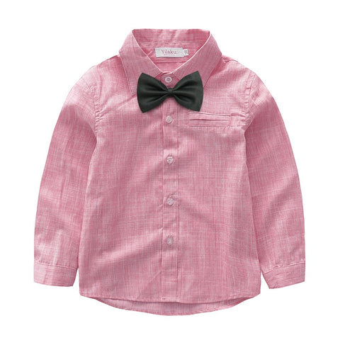 Boys Gentleman Bow Tie Shirts + Suspender Pants