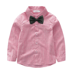 Boys Gentleman Bow Tie Shirts + Suspender Pants