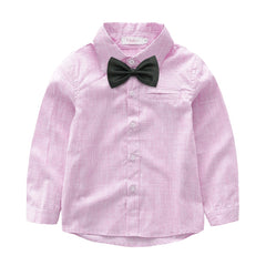 Boys Gentleman Bow Tie Shirts + Suspender Pants