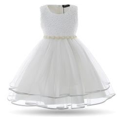 Girls Mesh Pearls Dress