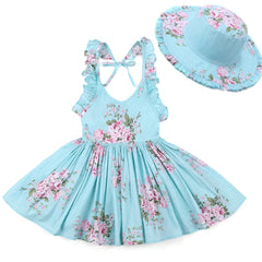 1-8Y Girls Dress with Hat