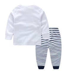 Boys Elephant Tops + Striped Pants