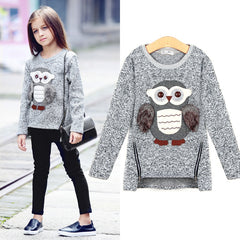 Girls Owl Sweater