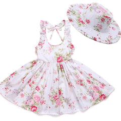 1-8Y Girls Dress with Hat