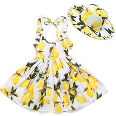 1-8Y Girls Floral  Dress + Hat Summer Set