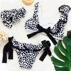 3 Pcs Girls Leopard Swimsuit