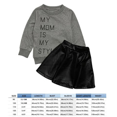 "MY MOM IS MY STYLIST" 2 Pcs Girls Short + Skirt